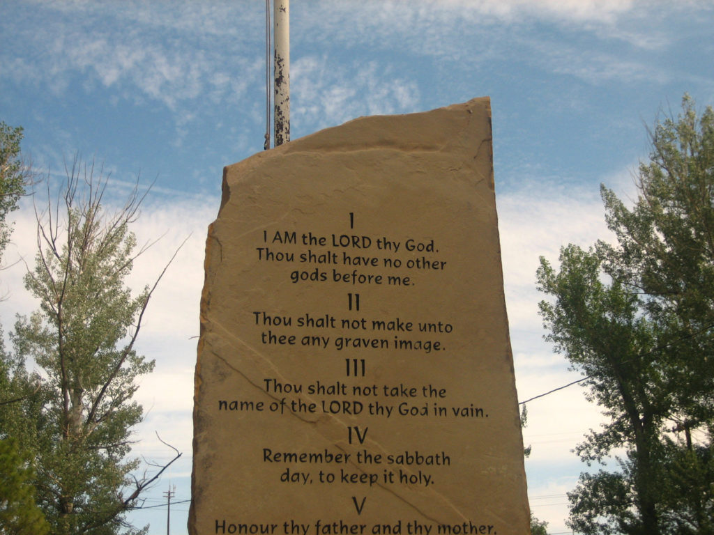 Ten Commandments monument in Springer, NM