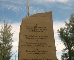 Ten Commandments monument in Springer, NM