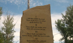 Ten Commandments monument in Springer, NM