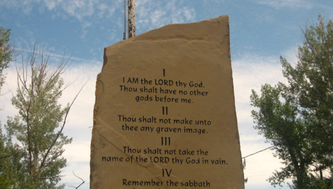 Ten Commandments monument in Springer, NM